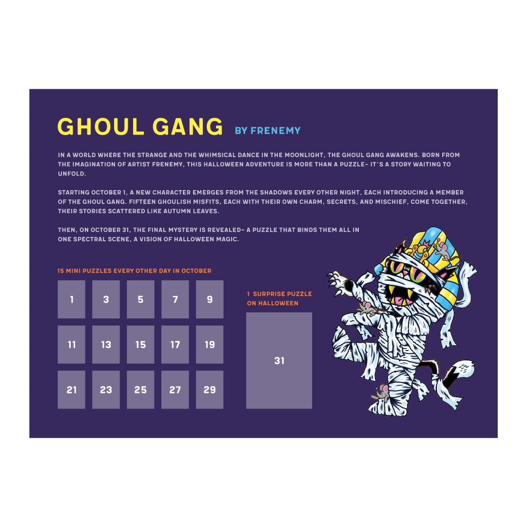 SOONNESS Ghoul Gang Halloween Advent Calendar Mini Jigsaw Puzzles Frenemy art