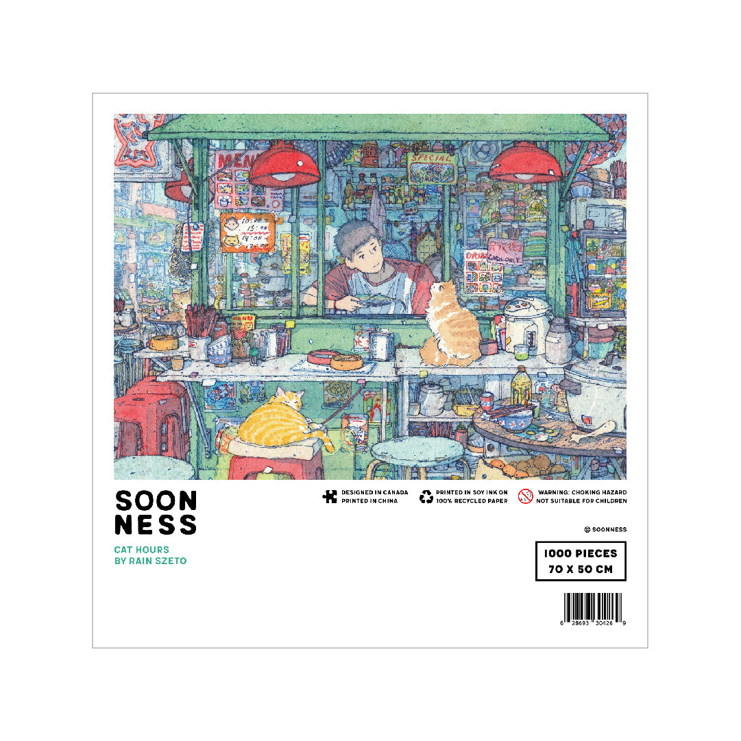 SOONNESS 1000 piece puzzle rain szeto cat hours