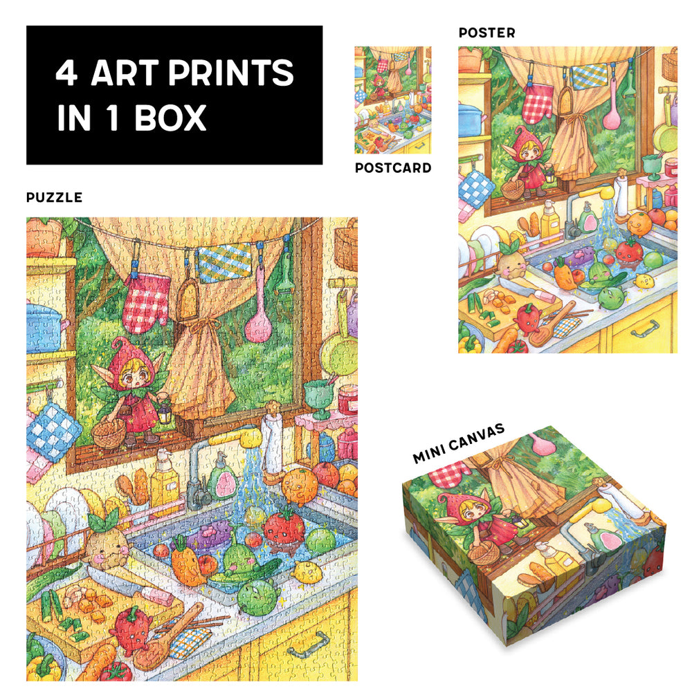 Veggie Bath 1000-Piece Art Puzzle by Rowon | SOONNESS