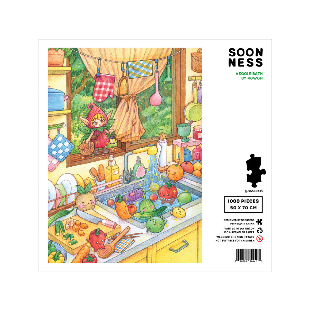 Veggie Bath 1000-Piece Art Puzzle by Rowon | SOONNESS
