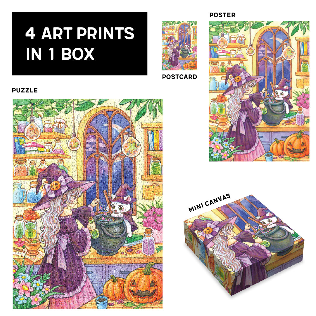 SOONNESS 1000 piece puzzle Herb Shop Rowon art Halloween witch Kawaii